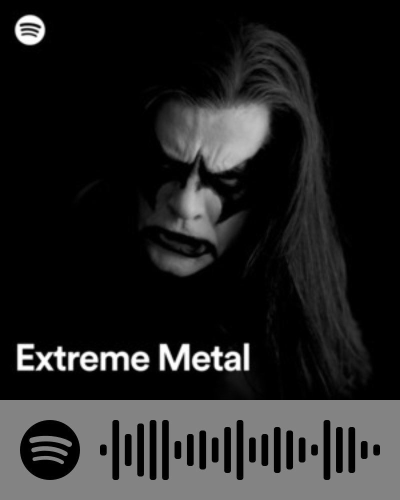 Listen Extreme Metal #Playlist on Spotify 🖤🤘
.
open.spotify.com/playlist/37i9d…
.
#Metal #ExtremeMetal #BlackMetal #Spotify #Behemoth #Immortal #Mayhem #Venom #DimmiBorgie #Bathory #Emperor #CattleDecapitation #Abbath #RottingChrist #CradlwOfFilth