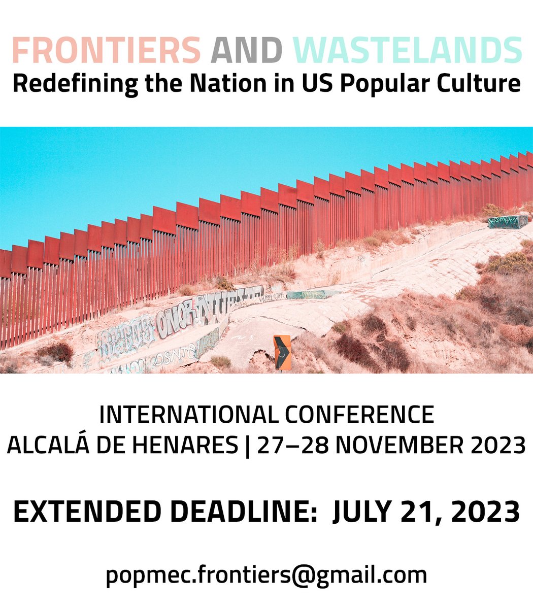 PopMeC (@popmec_research) on Twitter photo EXTENDED DEADLINE 📢 for the in-person conference Frontiers and Wastelands, held on the days November 27 and 28 in Alcalá de Henares, Madrid (ES) with the collaboration of <a href="/IB_Franklin/">Instituto Franklin-UAH</a> <a href="/UAHes/">Universidad Alcalá</a>
🗓️ deadline for proposals: JULY 21, 2023
Check the call out!
popmec.com/frontiers-conf… EXTENDED DEADLINE 📢 for the in-person conference Frontiers and Wastelands, held on the days November 27 and 28 in Alcalá de Henares, Madrid (ES) with the collaboration of <a href="/IB_Franklin/">Instituto Franklin-UAH</a> <a href="/UAHes/">Universidad Alcalá</a>
🗓️ deadline for proposals: JULY 21, 2023
Check the call out!
popmec.com/frontiers-conf…