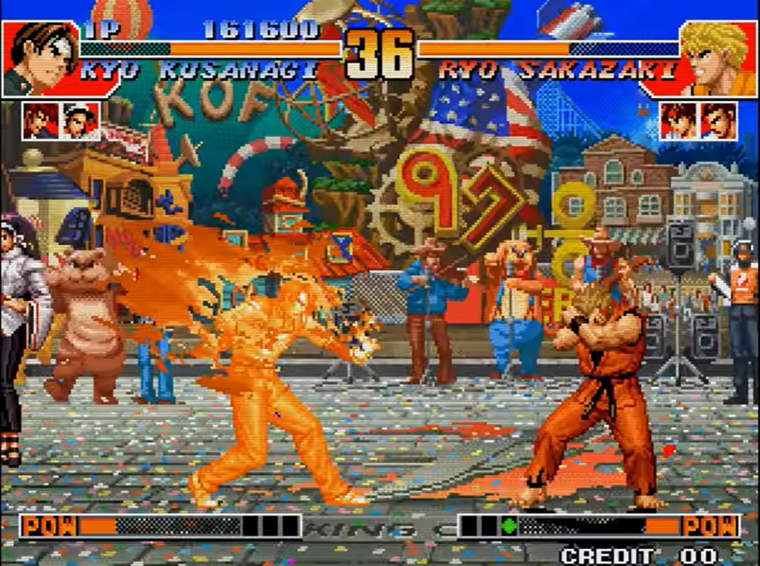 GamerDeMeia's tweet photo. 🕹️The King of Fighters '97
🏢SNK
📅1997
🕹️Neo Geo MVS
👥1-2
🎮Luta
📝Num tempo que DLC era sonho, a SNK lançava uma atualização por ano do Rei dos Lutadores. A versão 97 é aclamada por muitos como uma das melhores. Mas gente, kd a música que veio pela metade? #arcadeverse https://t.co/lhL20HwQsF