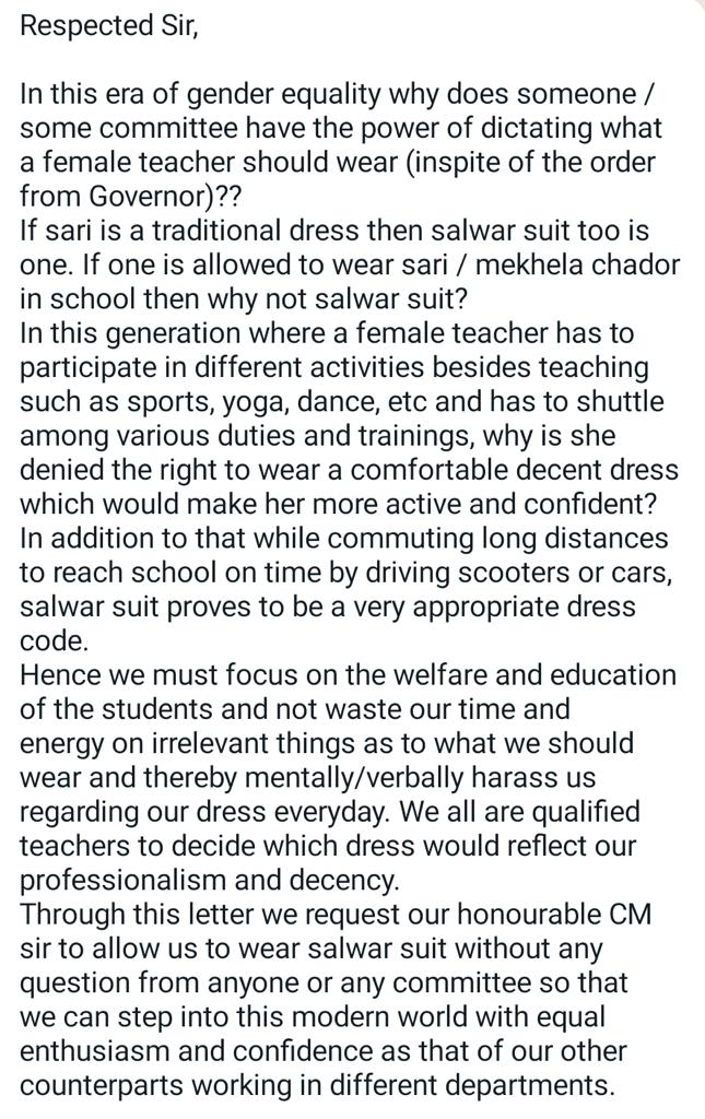 iam_dharitri's tweet photo. #Allow_salwar_suit  
#Decent_traditional_dress  #Accept_change #Accept_modernization #Stop_mental_harassment_only_because_we_followed_Govt_order
#We_want_justice https://t.co/axrT6LymFX