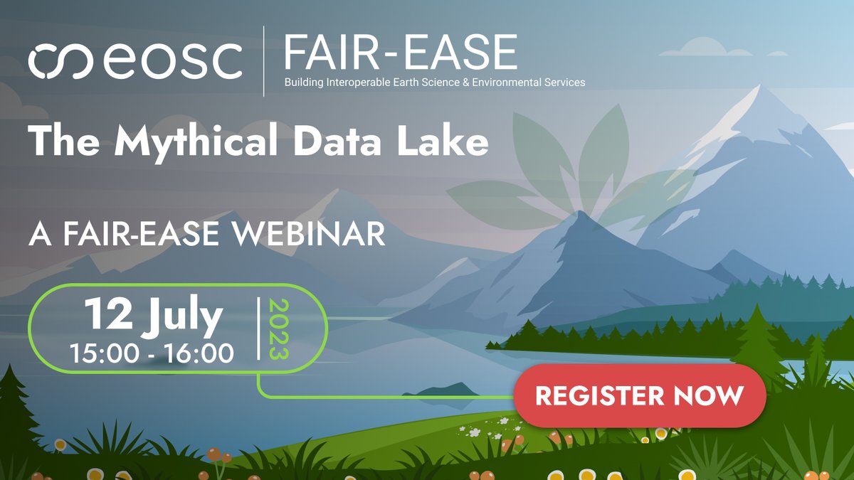 📢Exciting news! FAIR-EASE is hosting its second webinar on 12 July at 15:00 CEST. 
Join us as we delve into our 'Data Lake' and explore its development towards a dynamic 'Data Space.'
Register now ➡tinyurl.com/jzbzfe3w

#DataSpace #Webinar #FAIREASE #datalake #data