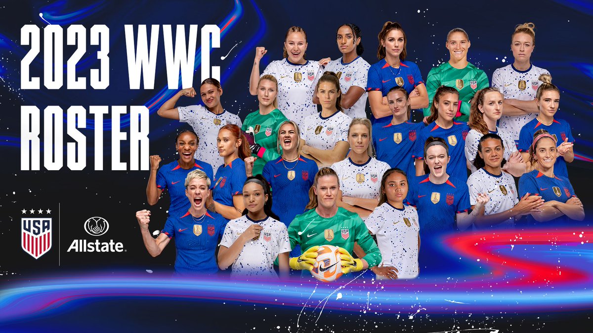 MenInBlazers's tweet photo. 🚨🇺🇸USWNT SQUAD NAMED FOR 2023 WORLD CUP🇺🇸🚨

Vlatko Andonovski has picked the 23 players who will rep the US at 2023 World Cup in 🇦🇺🇳🇿

GK: Aubrey Kingsbury, Casey Murphy, Alyssa Naeher

DEF: Alana Cook, Emily Fox, Crystal Dunn, Naomi Girma, Sofia Huerta, Kelley O'Hara, Emily Sonnett

MID: Savannah Demelo, Julie Ertz, Lindsey Horan, Rose Lavelle, Kristie Mewis, Ashley Sanchez, Andi Sullivan

FWD: Alex Morgan, Megan Rapinoe, Trinity Rodman, Sophia Smith, Alyssa Thompson, Lynn Williams