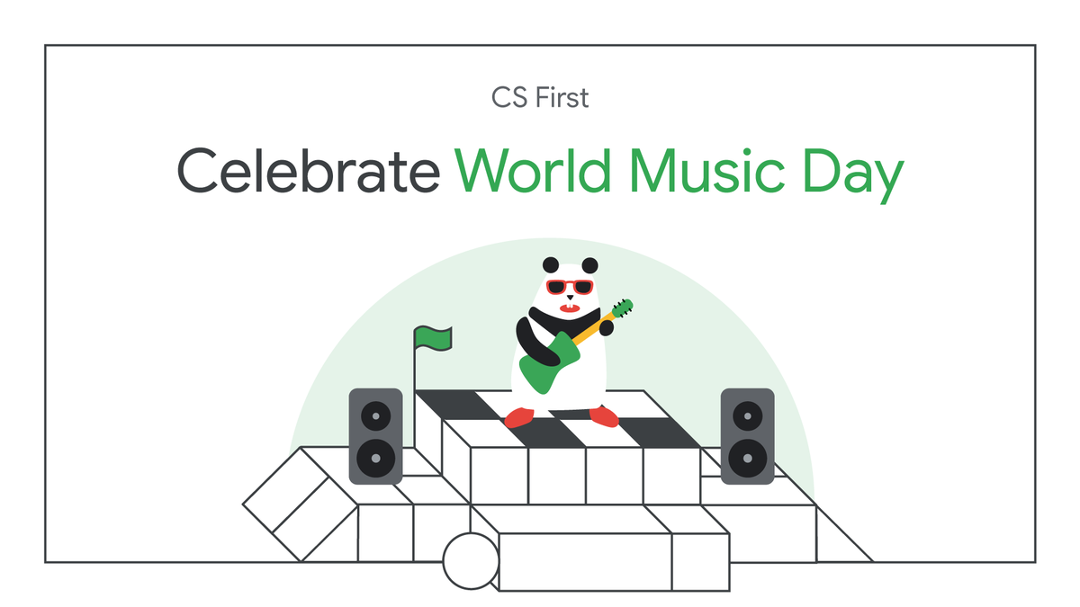 Happy #WorldMusicDay! 🎶 Celebrate with this computer science lesson from #CSFirst. Students can play musical notes, create a music video, build an interactive music display, and more. Get started here ➡️ goo.gle/3CMykbZ