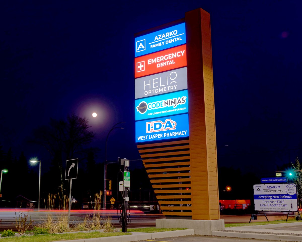 CityImageSigns's tweet image. CIS worked with Davis Development on the design, permitting, fabrication &amp;amp; installation of a double-sided pylon sign to showcase the tenants in the One Four Nine complex.
#DavisDevelopment #OneFourNine #FreestandingSign #PylonSign #TenantSignage #yeg #cULcertified #CityImageSigns