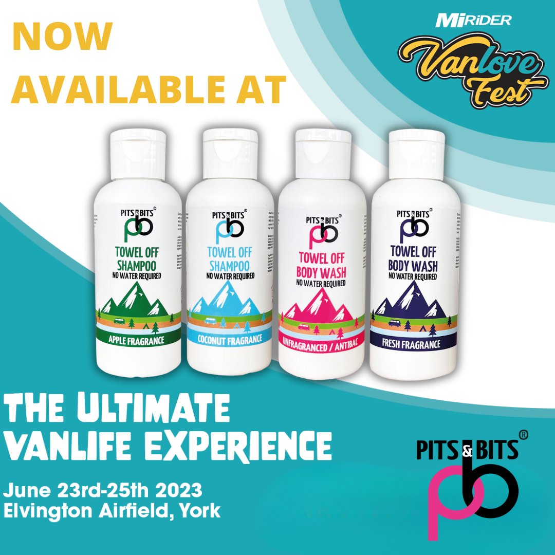 Pits & Bits (@pitsandbits) on Twitter photo Heading to VanLove Fest this weekend?
The amazing guys at VanLove are now stocking Pits & Bits within their marquee.
So pop along and check out our "Towel Off" Waterless adventure wash. Super easy to use, keeps you clean and doesn't need an ounce of water.
<a href="/VanloveFest/">VANLOVE ๐โค๏ธ</a> Heading to VanLove Fest this weekend?
The amazing guys at VanLove are now stocking Pits & Bits within their marquee.
So pop along and check out our "Towel Off" Waterless adventure wash. Super easy to use, keeps you clean and doesn't need an ounce of water.
<a href="/VanloveFest/">VANLOVE ๐โค๏ธ</a>