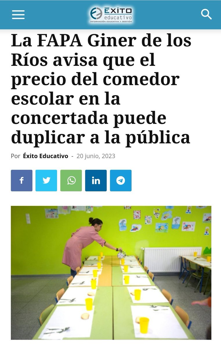 FAPA_Giner_Rios's tweet photo. Para acceder al precio reducido de comedor el umbral fijado está por debajo de la pobreza, miles de alumn@s cuya situación es vulnerable, no existen a ojos de la Administración, quedando al descubierto y teniendo que pagar más por el aumento de precio.

👇🏻
https://t.co/oMKGCEoqxP https://t.co/B4OnBzltcs