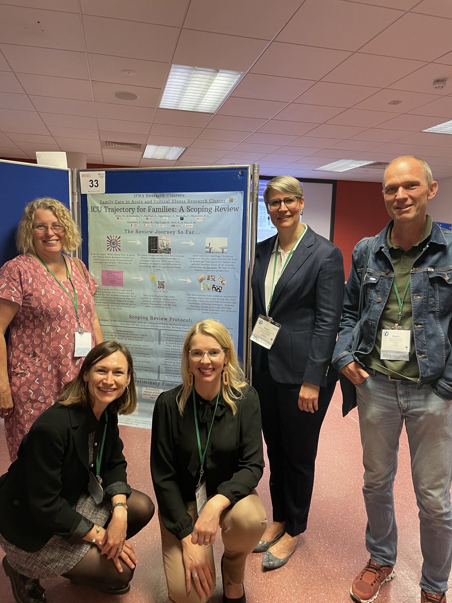 Some of our team members for this poster- ICU trajectory for families: a scoping review. A great day at #IFNC16 ⁦in Dublin! @AnnPriceCCCU⁩ ⁦@Vero_deGoumoens⁩ ⁦@NaefRahel⁩