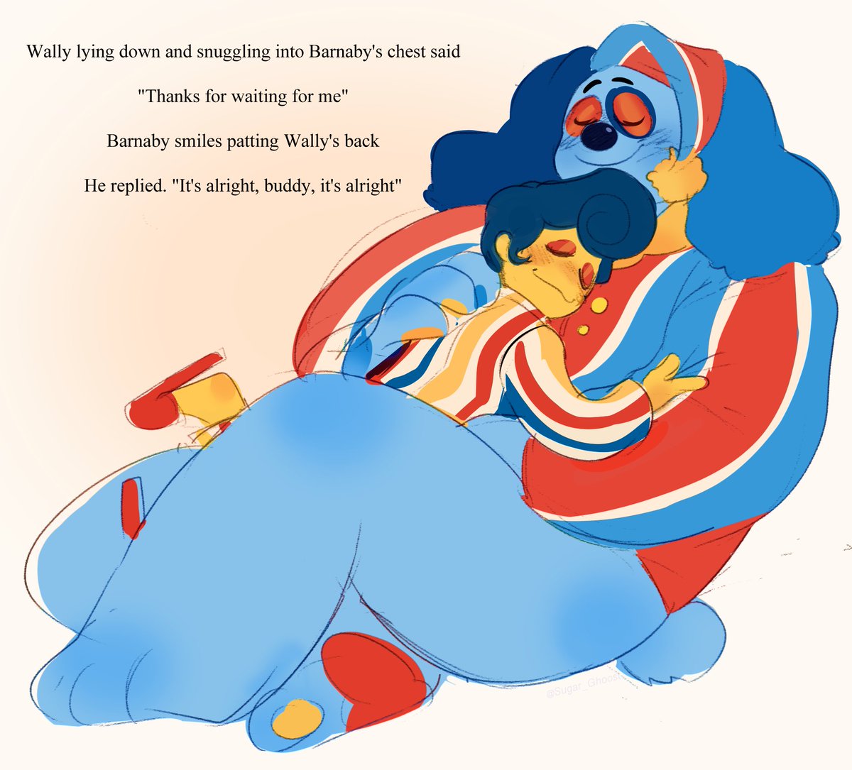Sugar_Ghoost's tweet photo. ❤️🩵 HC: Wally doesn't really understand emotional and physical affection, so when he and Barnaby want to do something, Wally asks Barnaby for time to be able to reciprocate properly and Barnaby is willing to wait for him even if nothing comes of it in the end🐾🍎

#PlayfellowXXX https://t.co/Gwx6dyB0XS