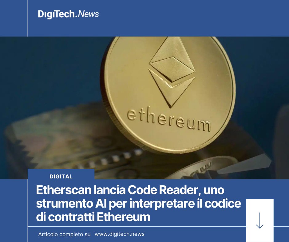 digitech_news's tweet photo. Il #CodeReader utilizza un modello di linguaggio di #intelligenzaartificiale di #OpenAI per generare una risposta quando gli utenti inseriscono un #prompt
https://t.co/cej51Knk4W
#ethereum #crypto #bitcoin #blockchain #btc #eth #smartcontract #ai #ia https://t.co/zoxYryEv94