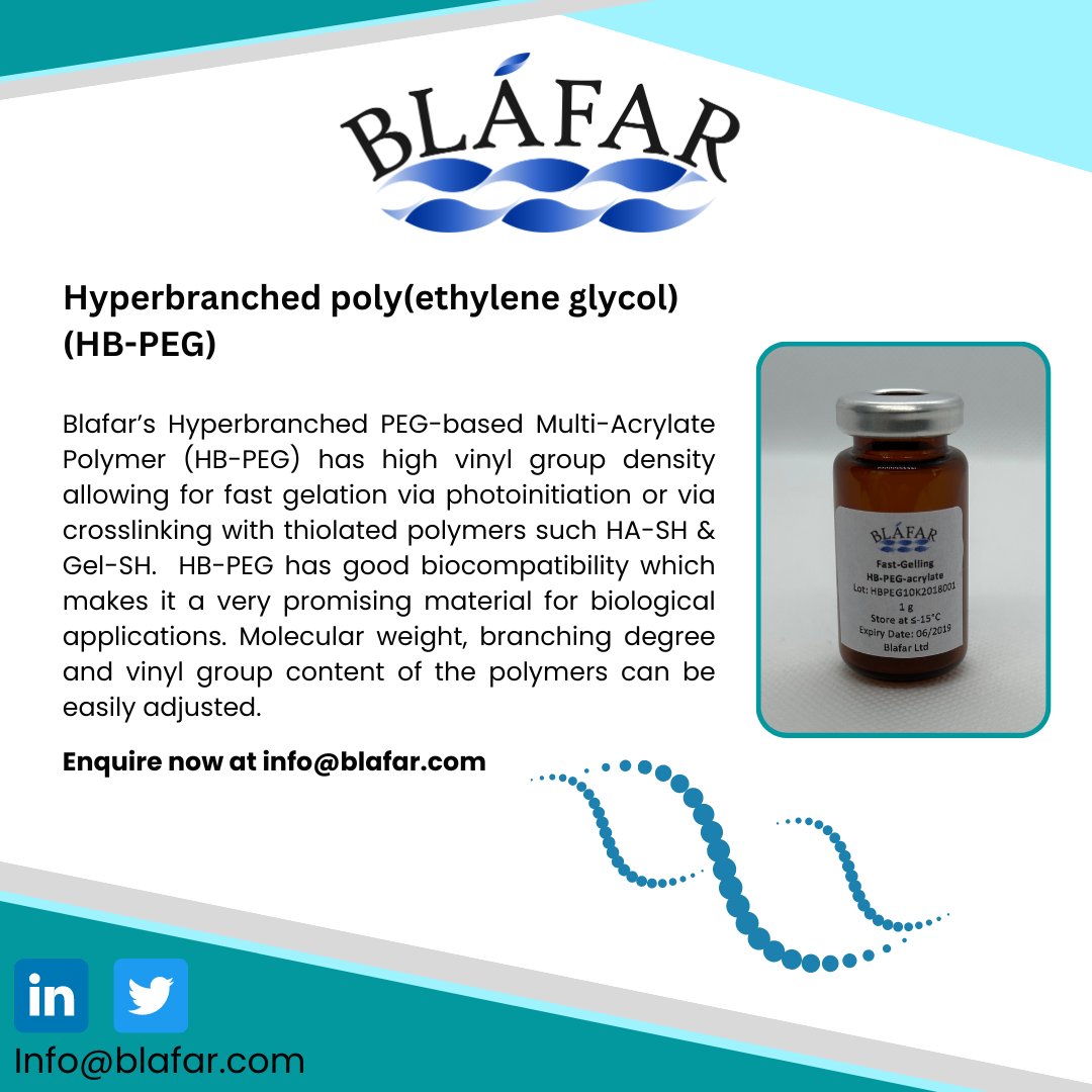 BlafarL's tweet photo. #HyperbranchedPEG #3dprinting #Hydrogel https://t.co/wKAuuH7wQR