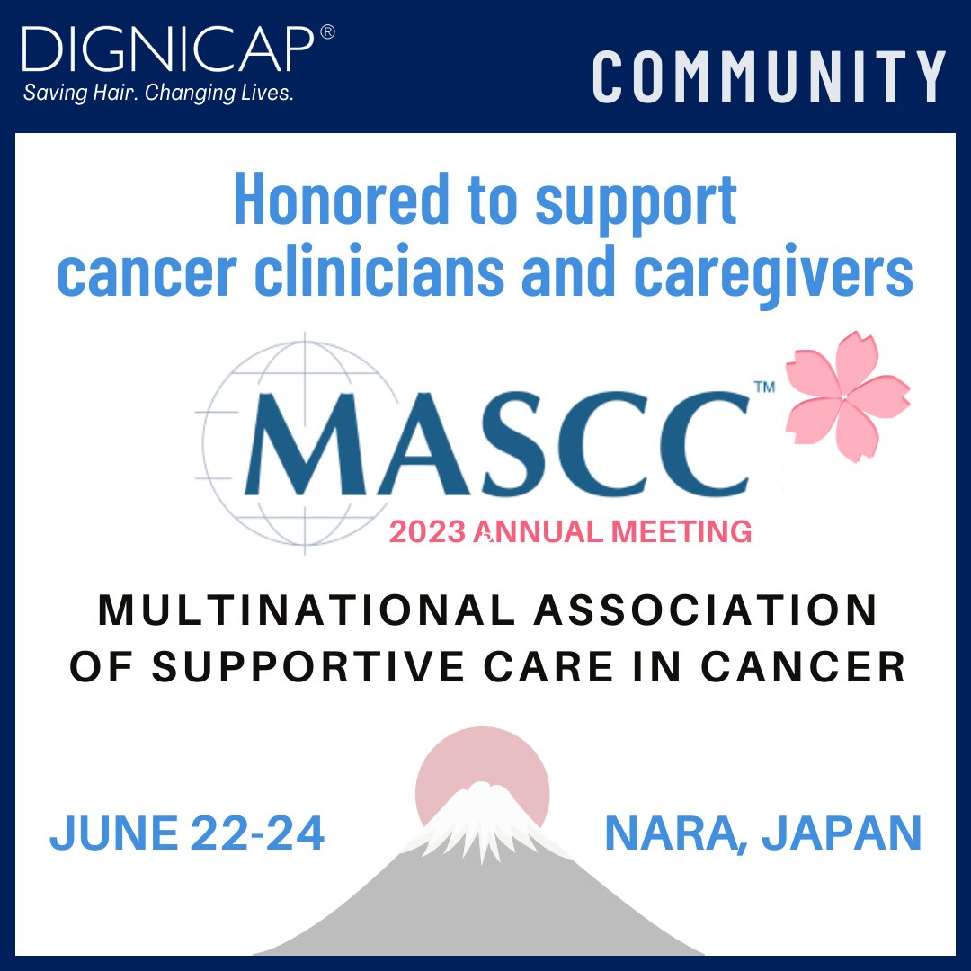 Almost time for MASCC 2023 in Nara, Japan. If you will be attending, let's make plans to connect.

#MASCC2023 #scalpcooling #cancersupport #chemo #breastcancer #coldcap #dignicap #dignitana #FDAcleared #SavingHairChangingLives
