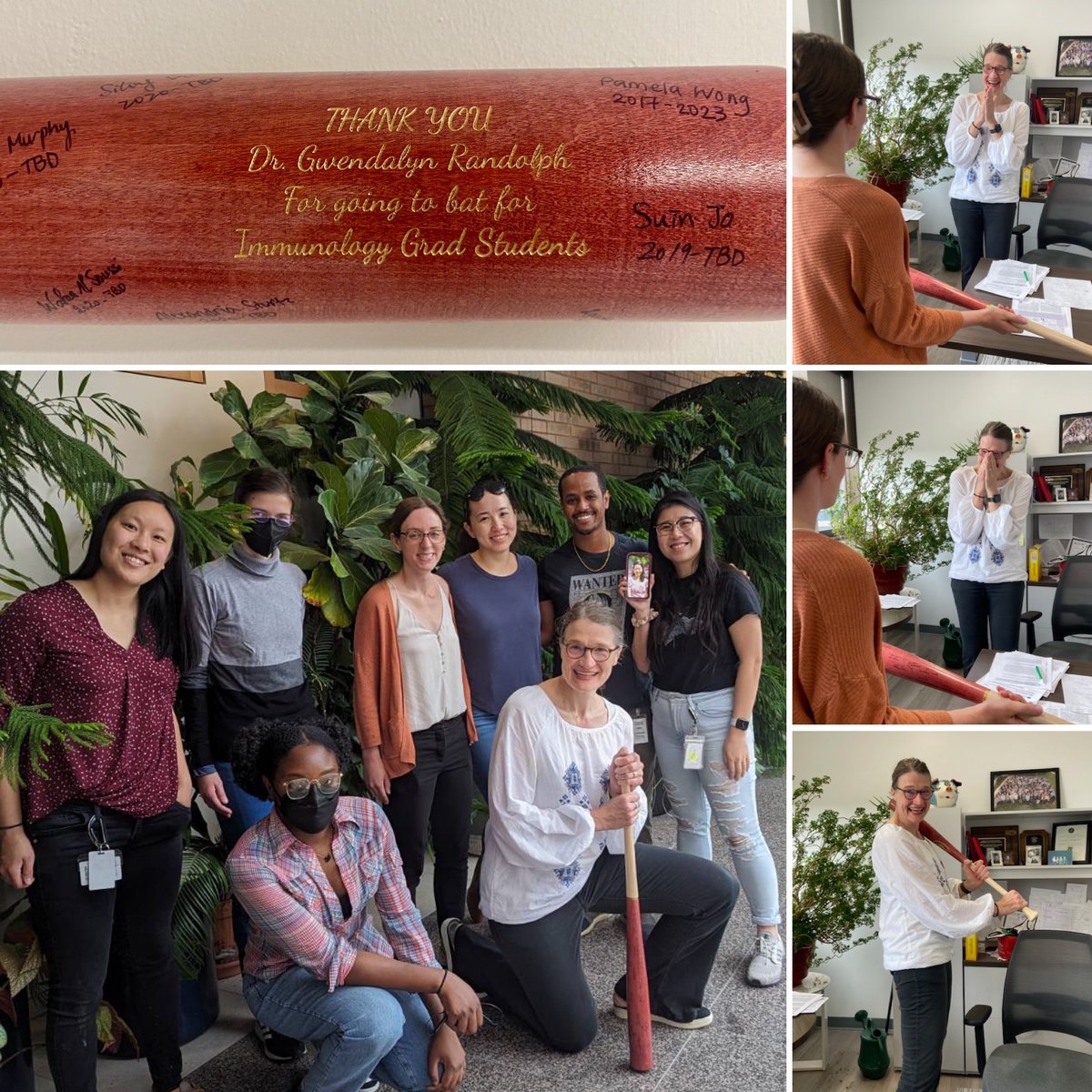 WUSTL Immunology (@wustlimmuno) on Twitter photo 🥳The biggest shoutout to our incredible <a href="/WUSTLImmuno/">WUSTL Immunology</a> Program Director @GwenRandolph_ ! As a token of appreciation for always going to bat for us, we gift you this bat signed by our trainees. Thank you for being the MVP of our academic journey. You truly hit it out of the park!⚾️ 🥳The biggest shoutout to our incredible <a href="/WUSTLImmuno/">WUSTL Immunology</a> Program Director @GwenRandolph_ ! As a token of appreciation for always going to bat for us, we gift you this bat signed by our trainees. Thank you for being the MVP of our academic journey. You truly hit it out of the park!⚾️
