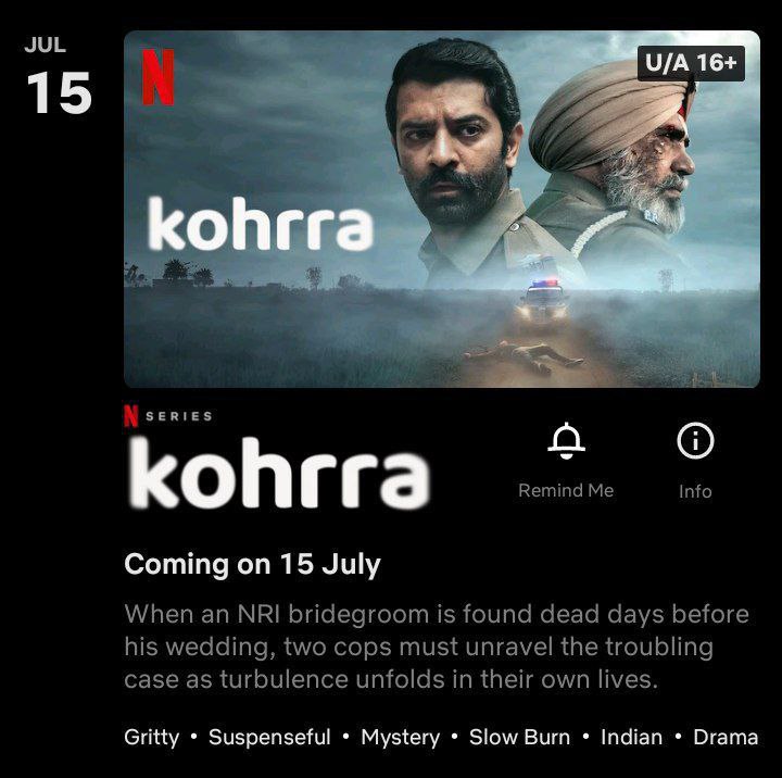 Announcement Of New Series #Kohrra On #Netflix  

New Series #Kohrra Will Premiere On July 15th On @NetflixIndia

@NetflixIndia #KarneshSsharma #sudipsharma
 #gunjitchopra @Randeepjha
 #BarunSobti 
@BarunSobtiSays
 #Kohrra #Bollywood

Follow @mobieTalk