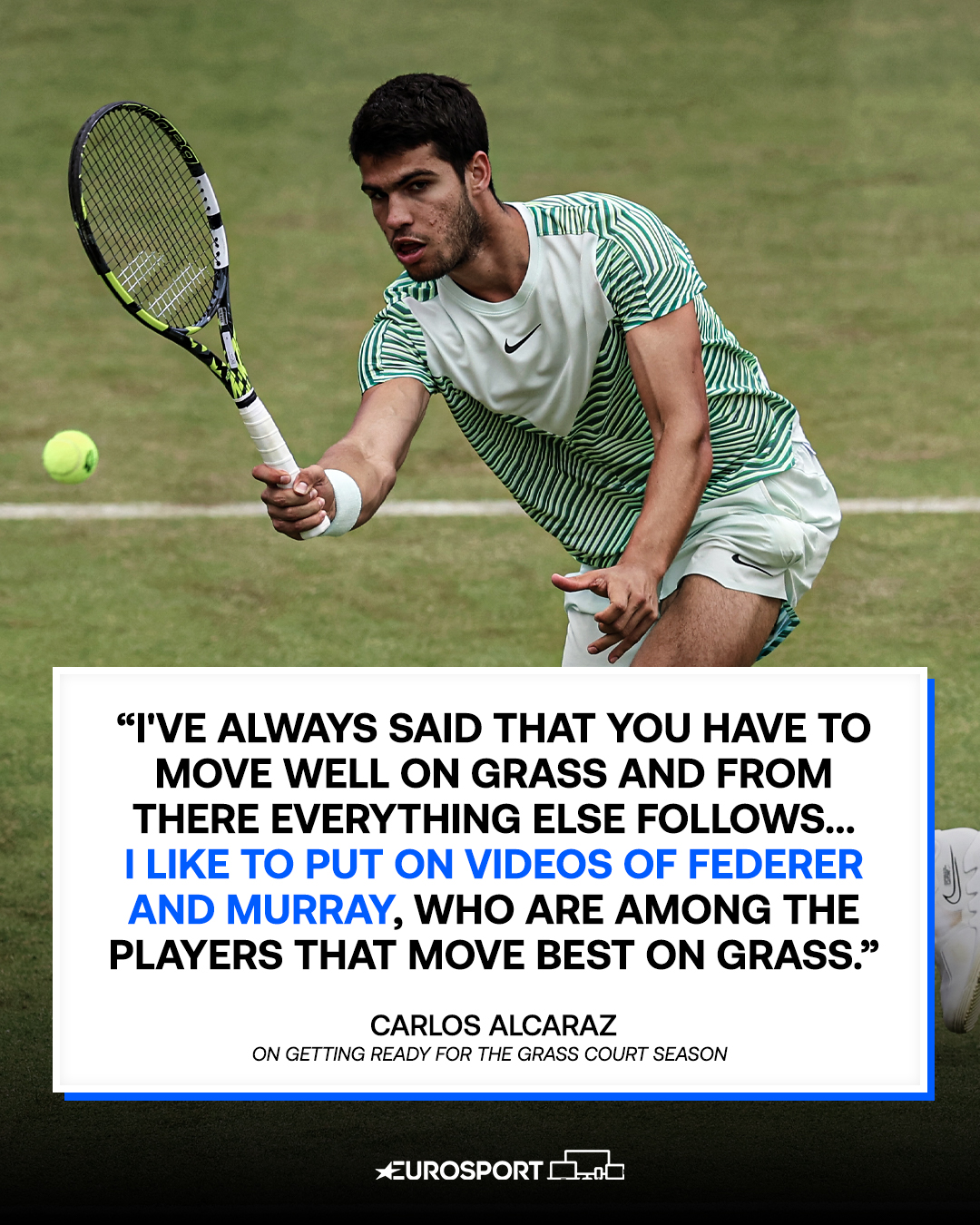 Cycling on TNT Sports on X: "Carlos Alcaraz taking inspiration from two grass court greats 🌱 https://t.co/rj3Duoia4k" / X