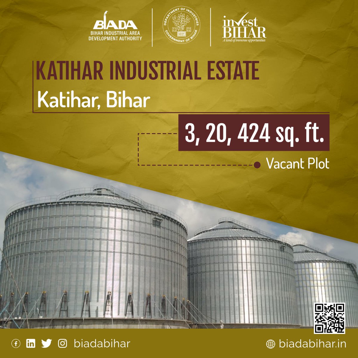 Katihar, Bihar is an agro-based economy with potential for #jute, #biofuels, #maize, #banana, #makhana, and other #agro products. 

#BIADA has 7.35 acre vacant industrial plot in IE #Katihar. Invest now and tap into the growing market! 

Apply now on biadabihar.in