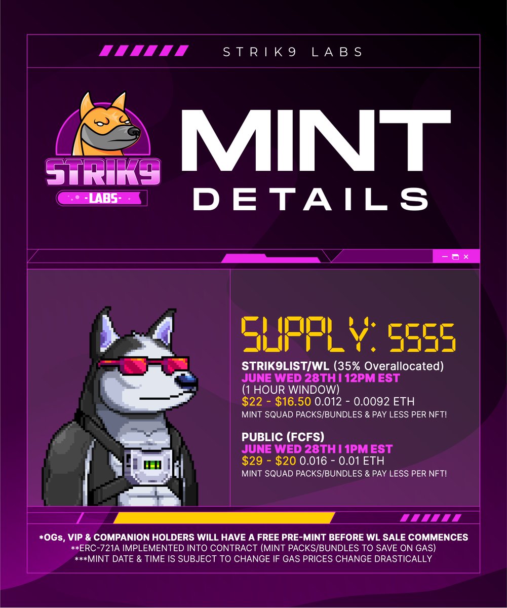 STRIK9 LABS - MINTING NOW 🧪 tweet media