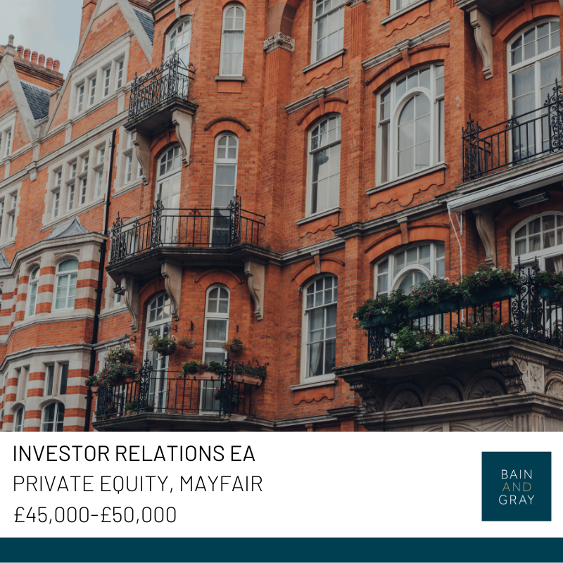 #JobOpportunity: A rare opportunity to join a Private Equity firm as an EA focusing on Investor Relations &amp; Sales. With over £4 billion of capital raised, gain exposure to impressive stakeholders and manage fundraising, communications, marketing. Apply: bainandgray.com/jobs/investor-…