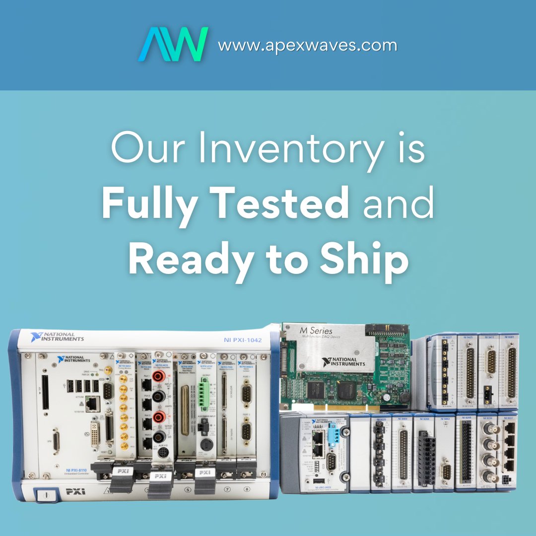 All of the modules in our inventory have been fully tested and undergo quality assurance prior to shipping. 

Don't wait! Get a quote today: apexwaves.com/fast-quote.php

#nationalinstruments #engineering #modules #inventory #readytoship #testequipment #testandmeasurement #apexwaves