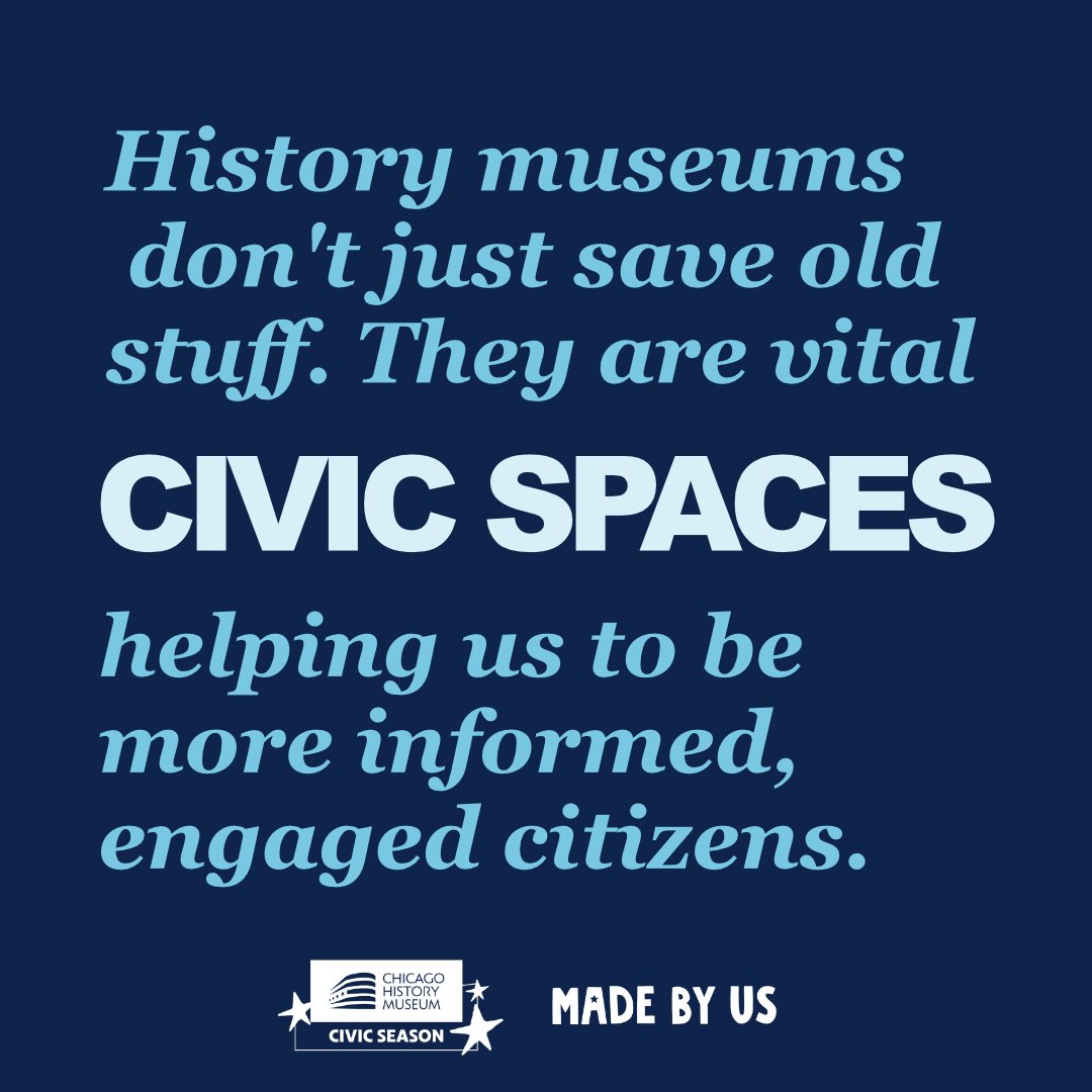 ChicagoHistoryMuseum (@chicagomuseum) on Twitter photo Being civically engaged isnât just voting. It includes knowing your history! In partnership with <a href="/historymadebyus/">Made By Us</a> #CivicSeason is one way we are unleashing access to history for informed, inspired civic participation. Learn more: home.chicagohistory.org/civicseason/ #CHMCivicSeason Being civically engaged isnât just voting. It includes knowing your history! In partnership with <a href="/historymadebyus/">Made By Us</a> #CivicSeason is one way we are unleashing access to history for informed, inspired civic participation. Learn more: home.chicagohistory.org/civicseason/ #CHMCivicSeason