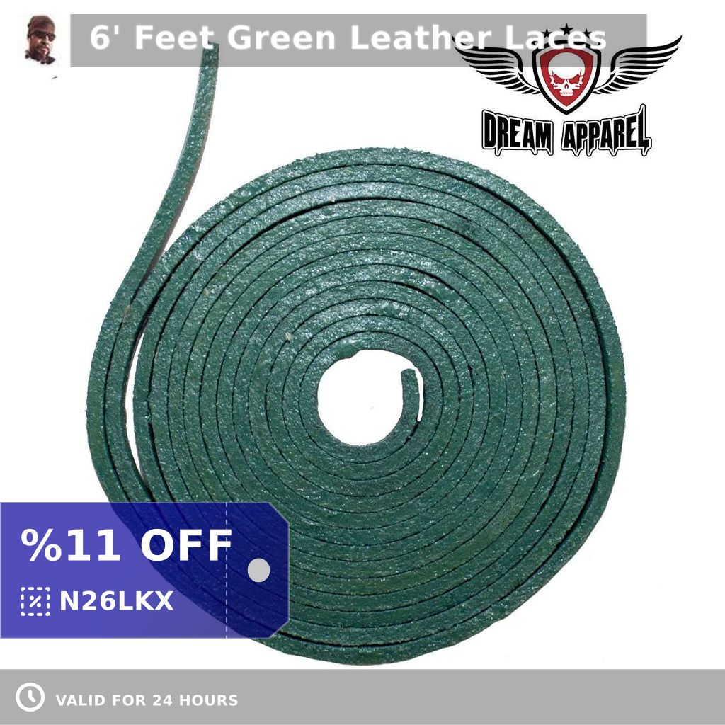 HUGE SALE 🔥 6' Feet Green Leather Laces 🔥 starting at $4.00.  A #trusted #outletstore
Shop now 👉👉 shortlink.store/clulaiw8ihoz
#concealedcarry #corset #motorcycleclub #biker #clubvest #harley #Bikers #leather #jacket #chaps #jeans #Silver #belts #skulls #mcvest #gloves #bikerlife