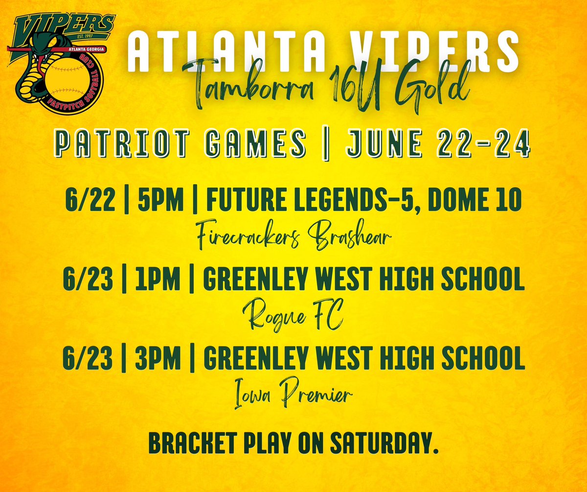 My Vipers girls and I played well and went 7-0 at the Champions Elite Showcase this weekend. I felt good in the circle, 1 ER, and batted .625 with 5 RBIs. Thank you to all the coaches that came to see us play. We really appreciate your time. Next up, Colorado.
@Vipers16UGold