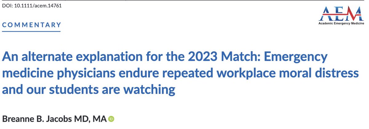 What's really happening in #EmergencyMedicine?

ED violence, staffing shortages, overcrowding/boarding, and more...

onlinelibrary.wiley.com/doi/10.1111/ac…

<a href="/AcademicEmerMed/">AEM Journal</a>