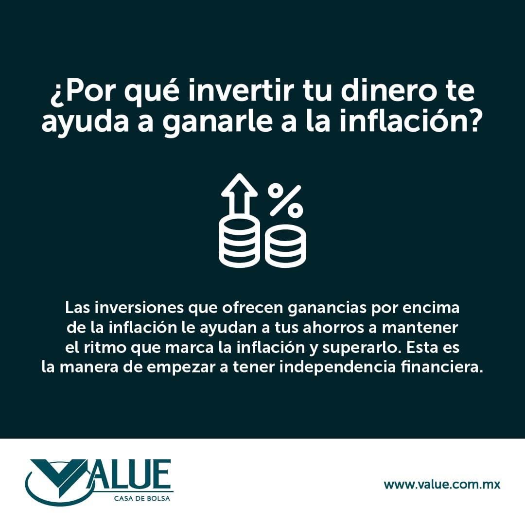 ValueGF's tweet image. Empieza en el camino hacia la independencia financiera y gánale a la inflación. ¡Invierte con nosotros! #valuegf