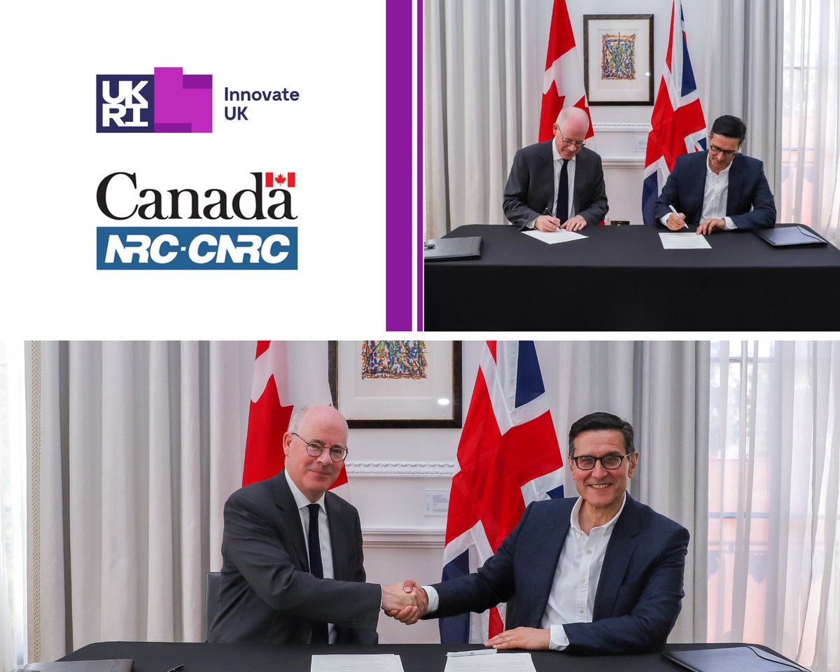 🇬🇧🇨🇦 Indro Mukerjee, CEO @InnovateUK, meeting Iain Stewart, President of the National Research Council Canada (NRC), to discuss working together on joint priority areas, incl:
🌍#NetZero
💻#QuantumTechnologies
👩‍🔬#Biomanufacturing

@NRC_CNRC @UKinCanada @CanadianUK @UKRI_NorthAmer