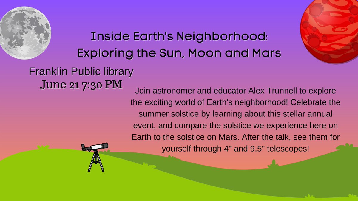 Who's up for a little stargazing tonight??🌟
No Registration required!
We'll be starting with a brief intro in the Meeting Room!