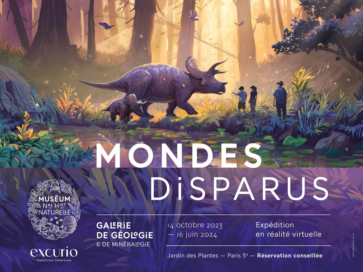 Excurio (@excuriovr) on Twitter photo 🌎🦖 Après Éternelle Notre-Dame et L’Horizon de Khéops, nous sommes très fiers de dévoiler notre nouvelle Expédition Immersive en coproduction avec le <a href="/Le_Museum/">Muséum national d'Histoire naturelle</a> : Mondes Disparus.
💡Dès le 14 octobre - infos et billets: bit.ly/3p6oZaH
#vr #immersion 🌎🦖 Après Éternelle Notre-Dame et L’Horizon de Khéops, nous sommes très fiers de dévoiler notre nouvelle Expédition Immersive en coproduction avec le <a href="/Le_Museum/">Muséum national d'Histoire naturelle</a> : Mondes Disparus.
💡Dès le 14 octobre - infos et billets: bit.ly/3p6oZaH
#vr #immersion