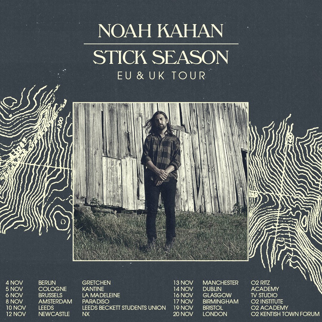 NoahKahan's tweet image. I’m coming back baby. Excited to announce I'll be headed back out the UK and a few EU markets this fall - plus I’ve added a couple shows here in the US. noahkahan.com/tour