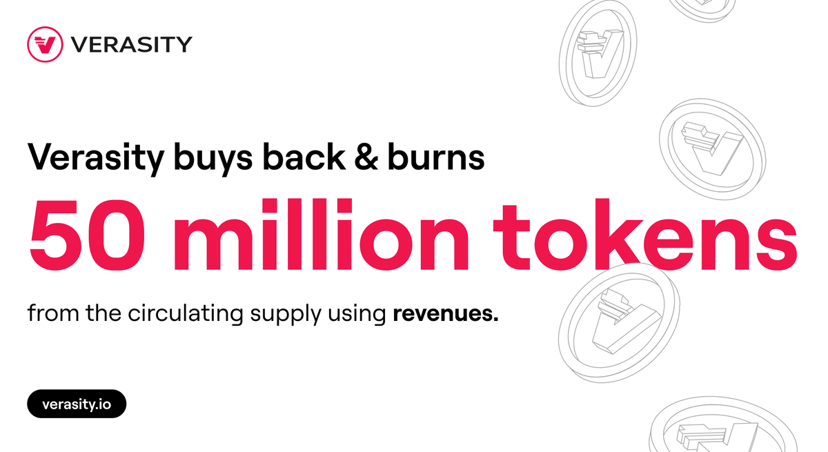 Verasity completes it's first $VRA buy-back and burn for Q2 2023, removing over 51 million tokens from circulation using revenues from this quarter!🔥

Transaction ID: etherscan.io/tx/0x91b66cbd6…

#Verasity #VRA #ProofofBurn #ProofofRevenue
