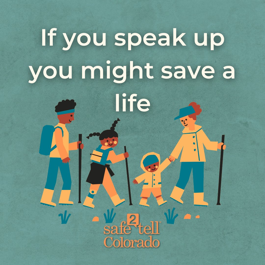 Safe2TellCO's tweet photo. Safe2Tell is available any time, any day for you to report urgent safety concerns at 1-877-542-7233 through our app or at https://t.co/9qhdF14BeN.
#safe2tell #safe2tellco #schoolsafety #summerbreak #colorado https://t.co/alwfmI50IV