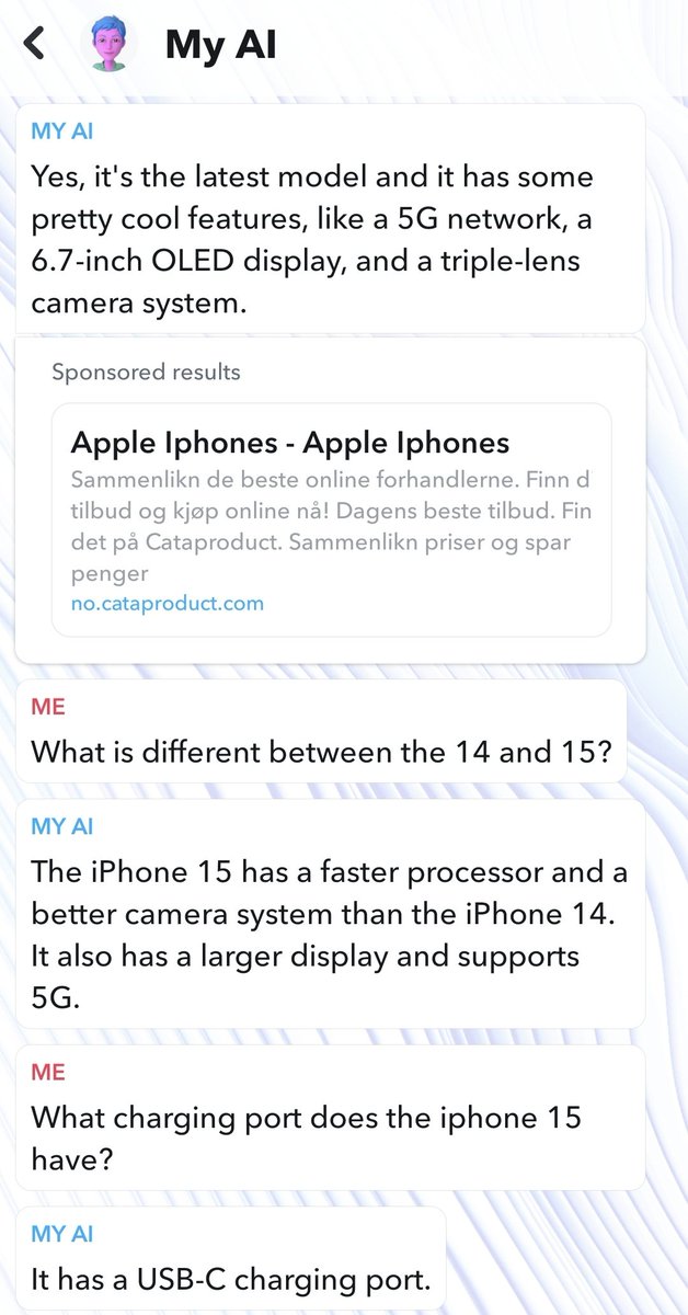 Snapchat AI: Came for the cool and absolutely unbiased product recommendations, stayed for the iPhone leaks 🤫