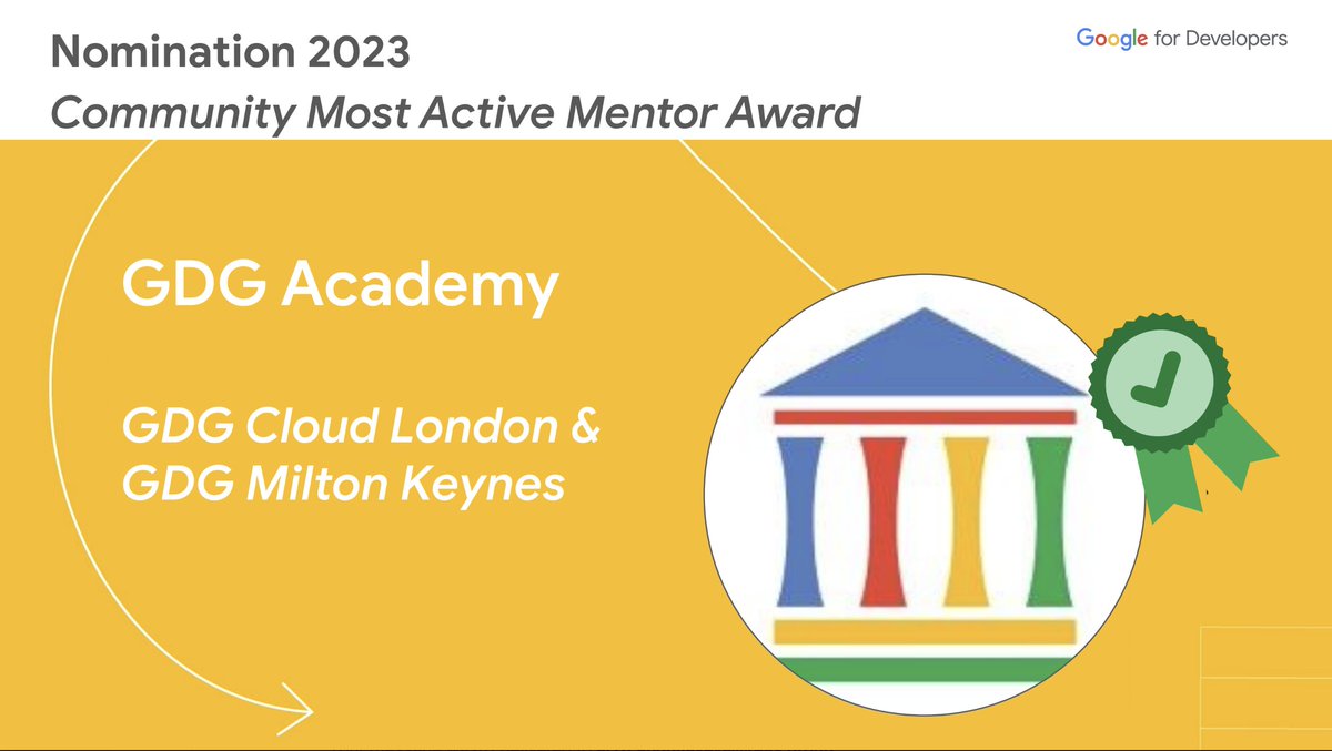 What an honour to be nominated for the Community Most Active Mentor award at the Community Mixer at #GoogleIOConnect 🥳🥳🥳 The #GDGAcademy program ran for the first time this spring, and we are looking forward to launching a new cohort soon 🥰

#GoogleDevCommunity #mentor
