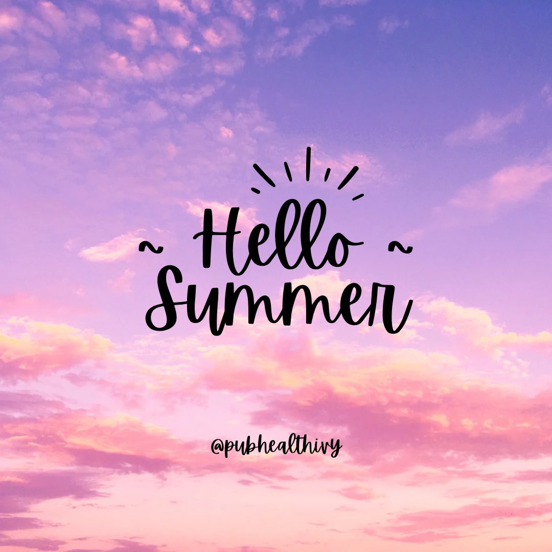 PubHealthIvy's tweet photo. Happy #SummerSolstice! 🌞

Here’s to longer days and fun in the sun. While you’re enjoying yourself here are a few safety tips —wear your sunscreen, stay hydrated, and of course take a break. https://t.co/r4AlgkCDZx