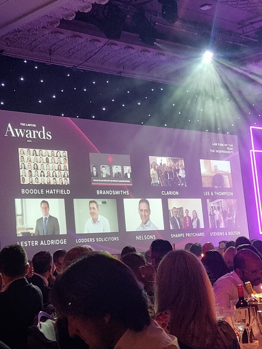 Although we didn't secure victory last night at @TheLawyermag awards, we still had a great time.

Our thanks to our clients for their support, which ultimately led to our firm being shortlisted for the prestigious 'Law firm of the year - The Independents' award. #TLA23