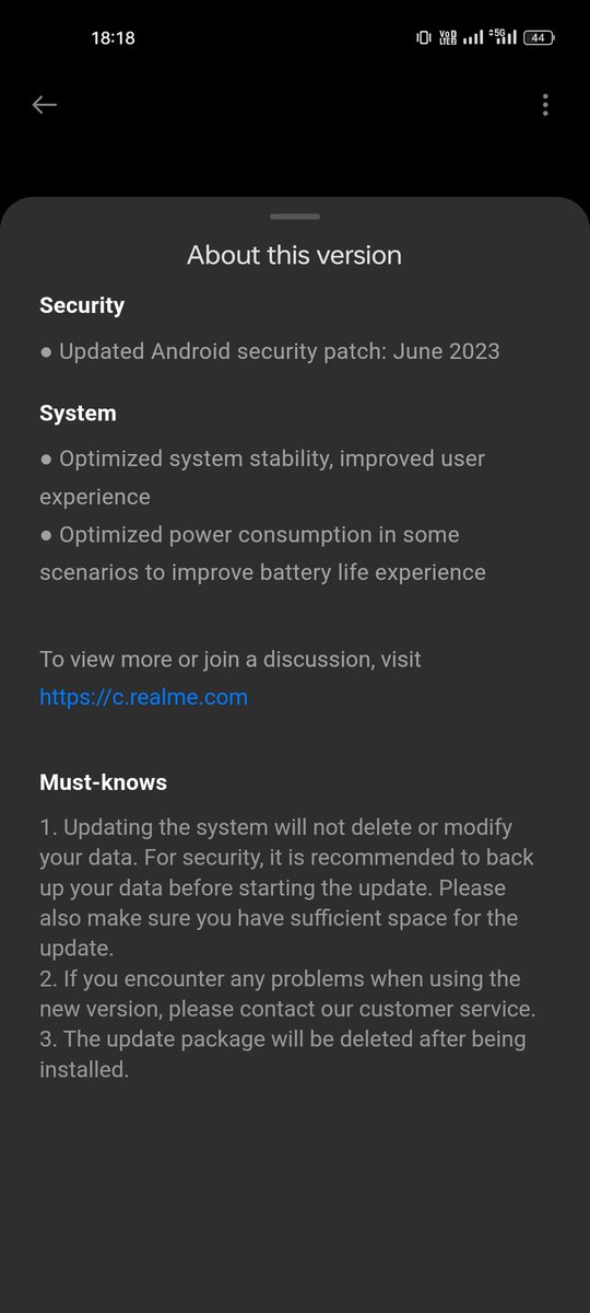 Realme is surprisingly quick this time. June Security patch before the end of June #RealmeGTNeo3T