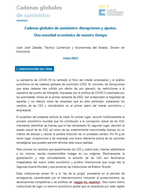 ClubExportadore's tweet photo. 📋#NotaTécnica Comité de Reflexión: 
Juan José Zaballa se centra en el nuevo orden basado en la multipolaridad y la regionalización que está condicionando las decisiones estratégicas de las empresas respecto de las cadenas globales de suministro.🔗https://t.co/xhud21EdEa https://t.co/o74riATVVN
