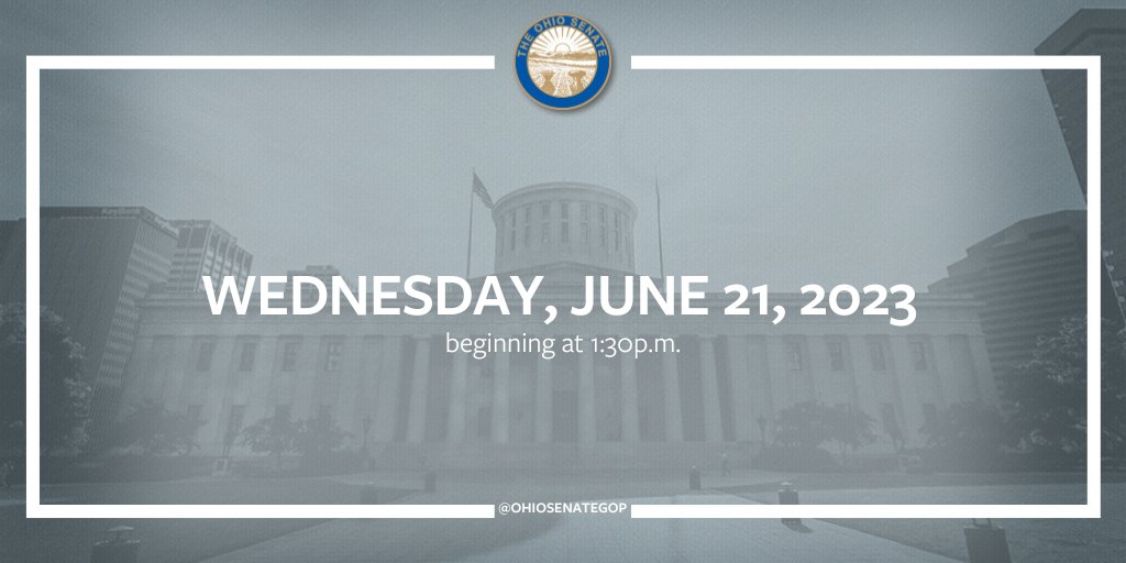 See what's on the agenda for today's session, led by Senate President @matthuffman1, beginning at 1:30: bit.ly/3JpZlEO Watch Live @TheOhioChannel: bit.ly/3FMGjq9
