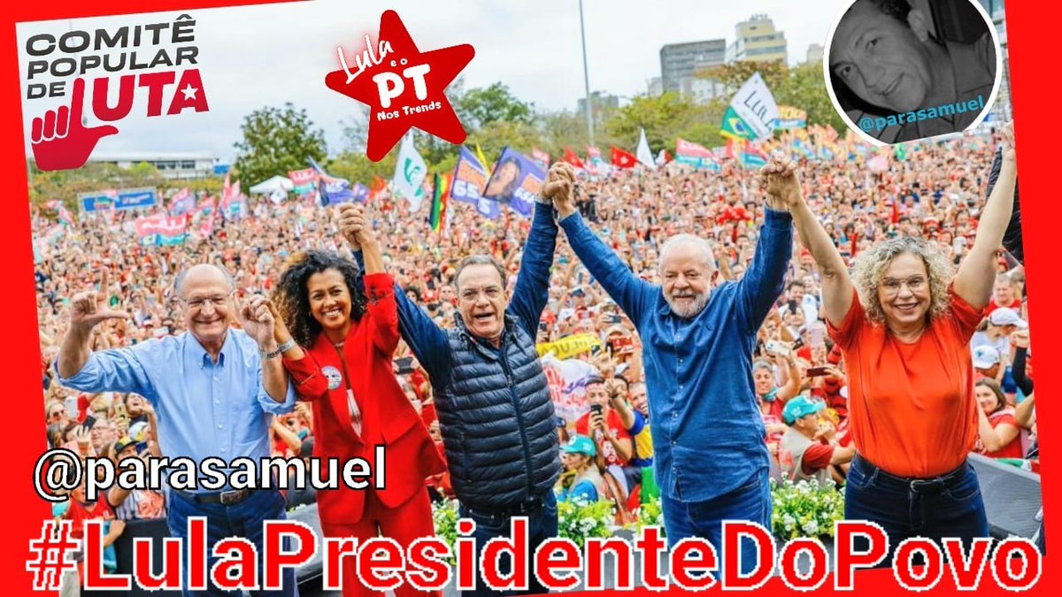 VanderlPT13's tweet photo. @Mariade21501765 Com certeza!
#VoteBrasil
#LulaPresidenteDoPovo https://t.co/uUwTcm6lX8