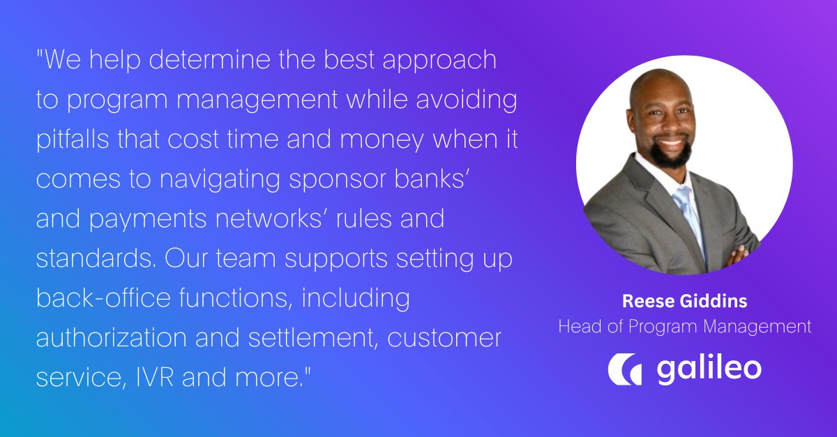 GalileoFintech's tweet photo. What does it take to be a #cardprogram manager? Our guide to program management breaks down how strategic advisors can help program managers smoothly and efficiently launch a new payment program, or expand an existing one: https://t.co/BdUHMInffA
#fintech #paymentsprogram https://t.co/69E6ogNu9v