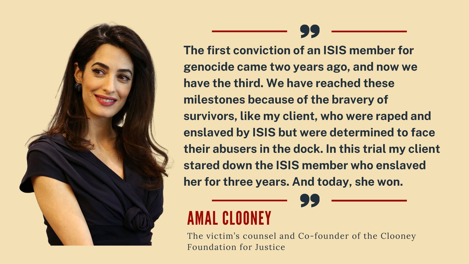 Clooney Foundation for Justice on Twitter ""Today, she won." A German