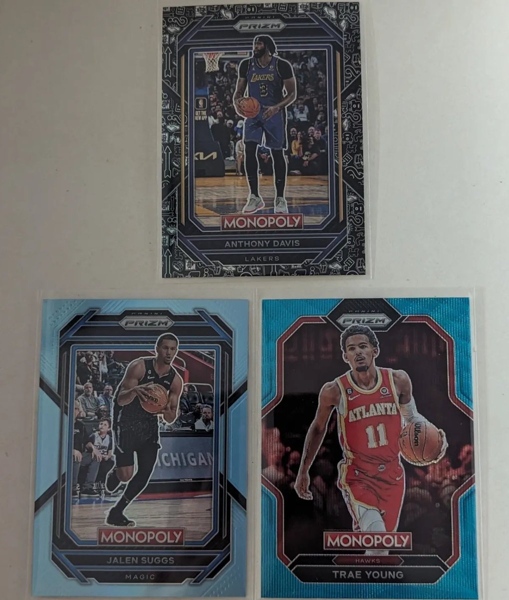 mDOTcards's tweet image. Ripped open a couple boxes of #monopolyprizm today. Mostly base, couple of color inserts. Couple of rookies. But did pull a Paolo black icons #RC was pretty stoked about that #whodoyoucollect #sportscards #thehobby #Magic #NBA #rookiecards @CardPurchaser @Iminsearchof
