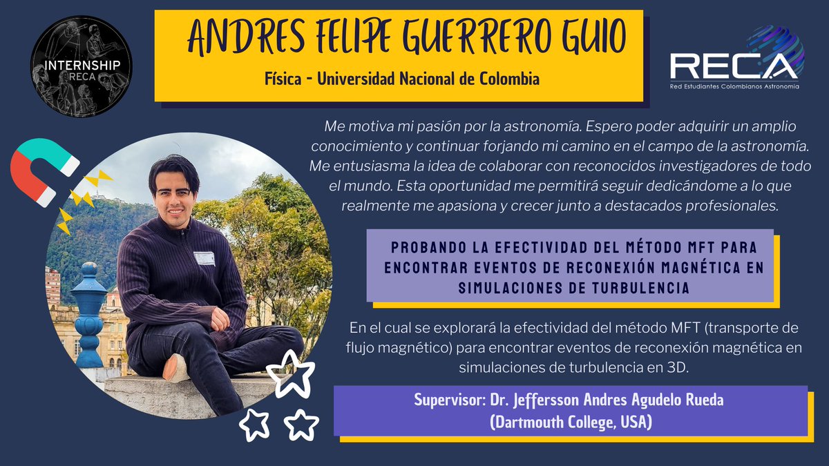 Ya dimos inicio a nuestro #InternshipRECA2023, felicitamos a los 6 seleccionados para trabajar durante los siguientes meses . Acá les contamos un poco sobre nuestros #EstudiantesRECA2023! Conoce más de los proyectos en astroreca.org/internship-2023.