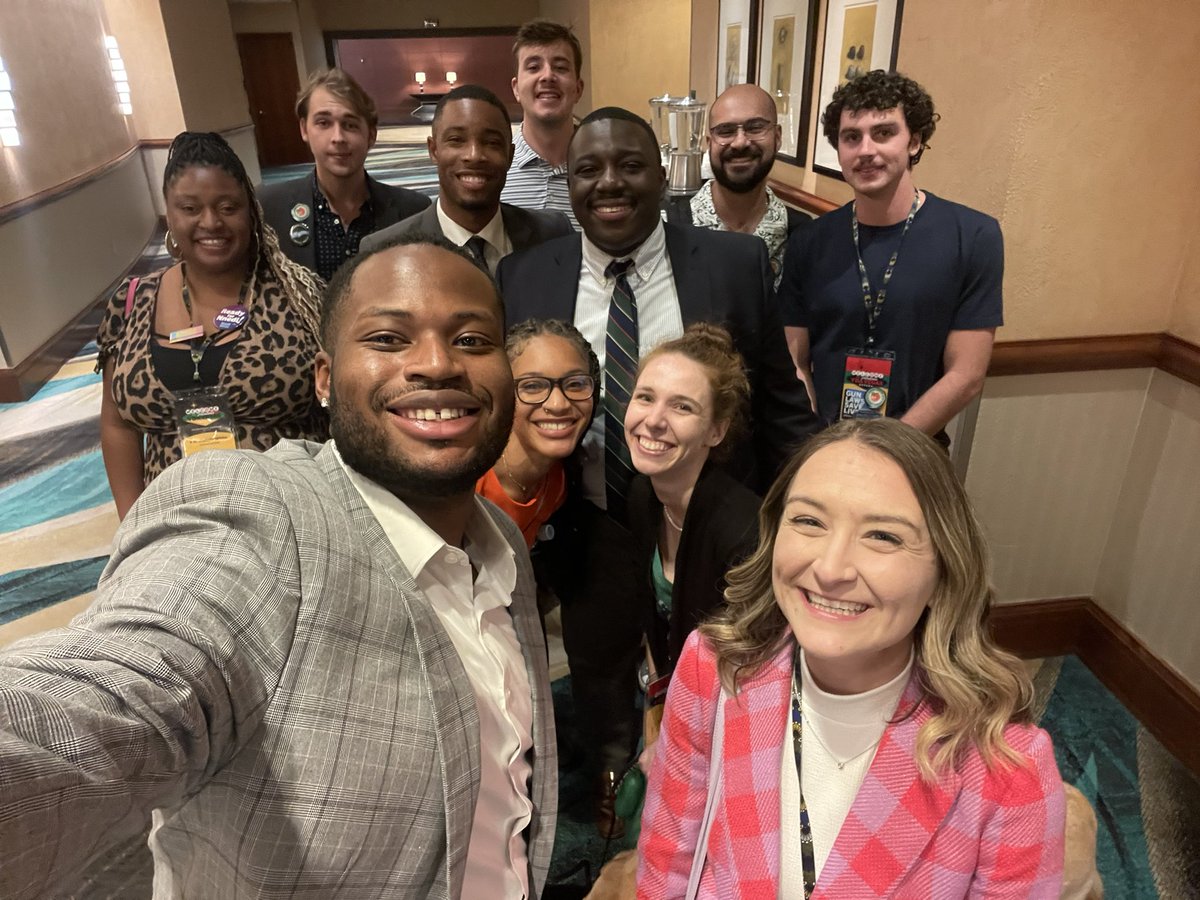 georgiayds's tweet photo. We met @abreezeclayton yesterday and we still aren’t over it. Enjoyed talking about rural organizing, breaking young folks in to the state party and the reasons behind investing in year round organizing and party infrastructure. NC and GA will lead the South! https://t.co/sRVdvibTe5