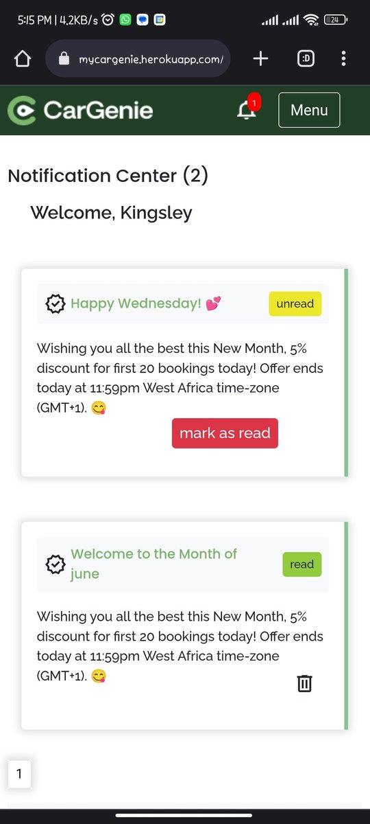 _DevMonk's tweet image. Check it out  @olanetsoft
A Transportation booking web-app
mycargenie.herokuapp.com

I built this using react (frontend) and node.js + mongodb (for backend)