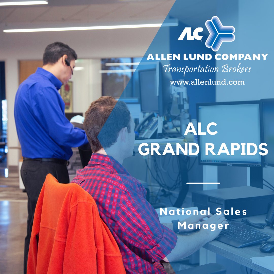 ALC Grand Rapids is hiring!

To learn more/apply click here:
bit.ly/3CHZH5C

#AllenLund #Hiring #3PL #sales #nationalsalesmanager #ALCGrandRapids #transportationindustry #freight #logistics #familyowned