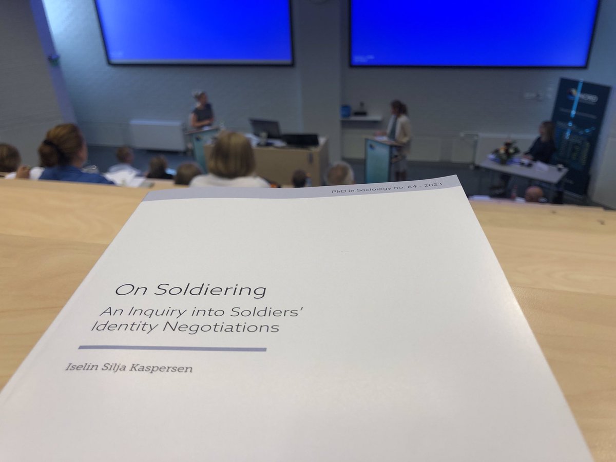 hgir_nord's tweet photo. Today @minsnord alum @IselinSilja successfully defended her #PhD thesis “On Soldiering: An Inquiry into Soldiers’ Identity Negotiations” 🎉👩‍🎓 Congratulations, Dr Kaspersen 👏👏

Photos by @mathbryrei 📷

@Nforsk @Norduniversitet #PhDchat #soldiers #identity #defense #popculture https://t.co/njEg4Lefk6