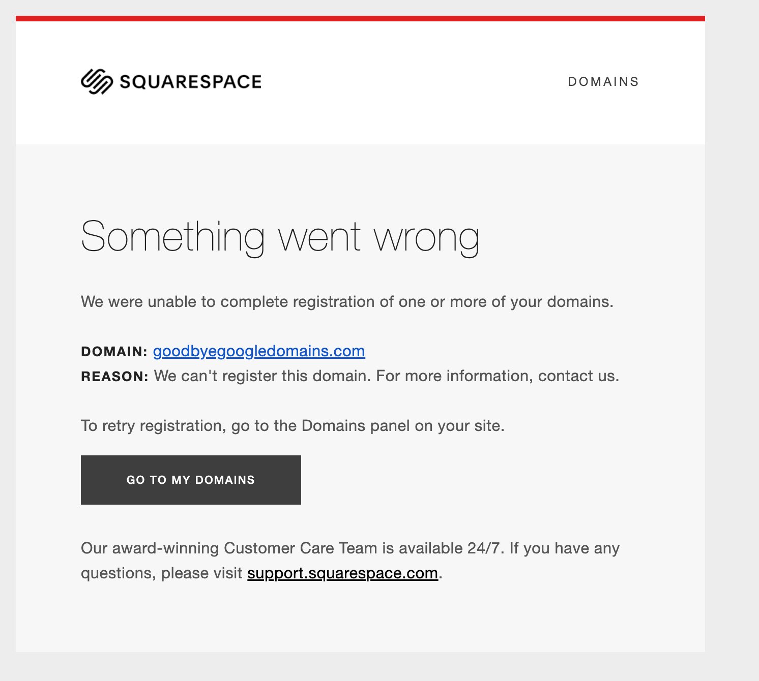 Gergely Orosz on X: &ldquo;So I wanted to give Squarespace domains a go 